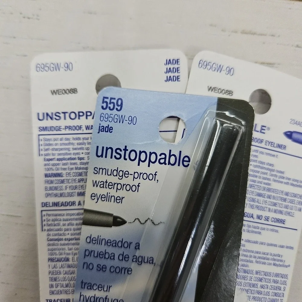 Maybelline Unstoppable Waterproof Eyeliner 709 Jade 559 Jade Lot of‎ 3